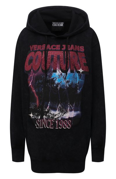 Женский хлопковое худи VERSACE JEANS COUTURE, арт. 71HAIP09-71DP311 ST0RM CRYSTAL/CFW0P