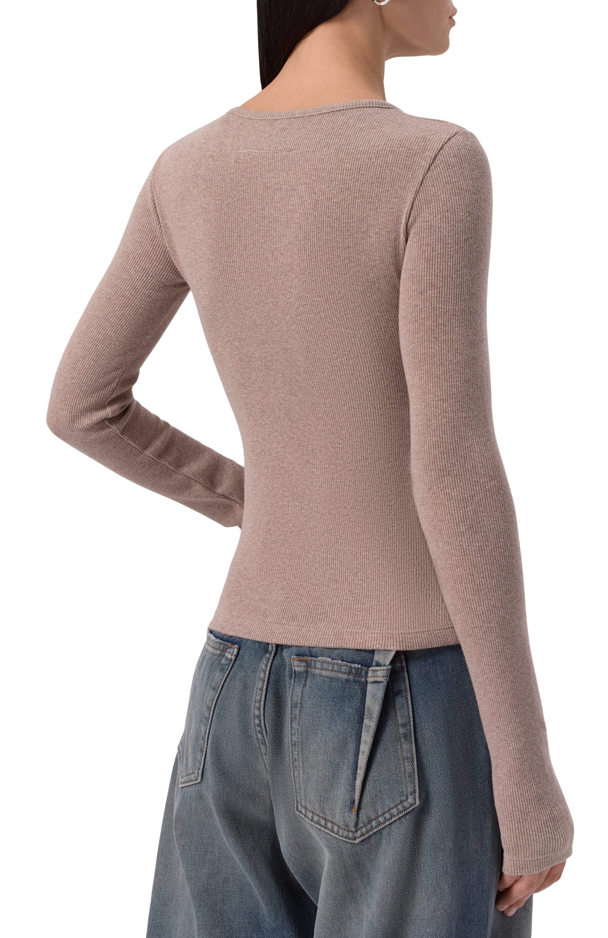 Лонгслив из хлопка и шерсти MM6, арт. S52NH0029/M20122, фото 4