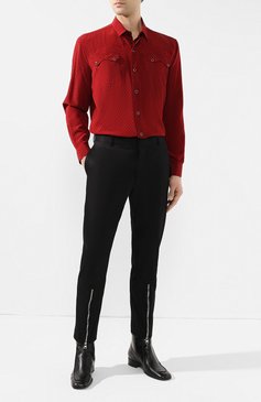 Мужские кожаные сапоги miles SAINT LAURENT черного цвета, арт. 558231/0Z000 | Фото 2 (Подошва: Плоская; Статус проверки: Проверена категория, Проверено; Мужское Кросс-КТ: Сапоги-обувь; Материал внутренний: Натуральная кожа; Материал утеплителя: Без утеплителя; Драгоценные камни: Проставлено; Материал сплава: Проставлено, Проверено; Материал внешний: Натуральная кожа)