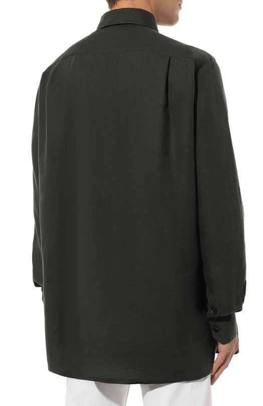 Льняная рубашка Kiton UMC016H08838 Зелёный  UMC016H08838 Фото 4