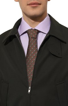 Мужской шелковый галстук BROUBACK коричневого цвета, арт. TIE 8CM/SS24 | Фото 2 (Материал сплава: Проставлено; Материал: Шелк, Текстиль; Нос: Не проставлено; Принт: С принтом)