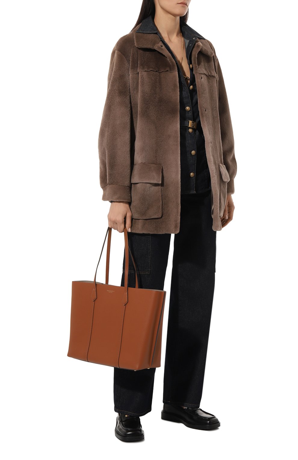 Сумка-тоут perry TORY BURCH коричневого цвета по цене 69950 руб., арт. 81932, фото 8 Сумка-тоут perry TORY BURCH, арт. 81932, фото 8