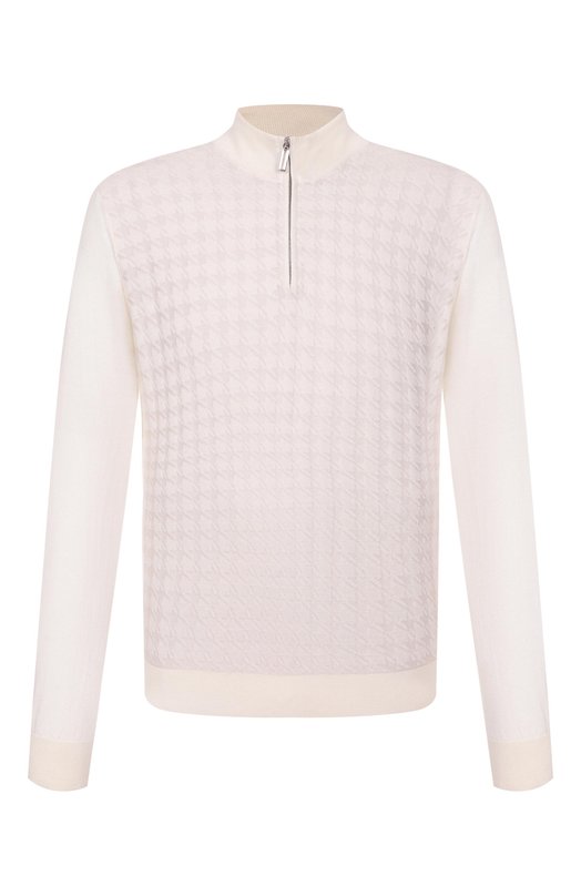 Джемпер из шерсти и шелка Stefano Ricci K202018L01/F25394/60 Кремовый K202018L01/F25394/60