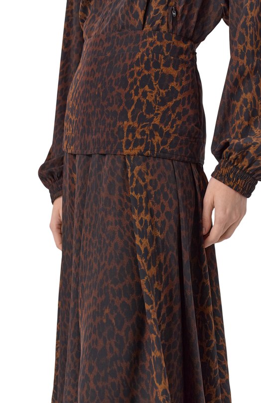 Шелковая юбка Balenciaga 850671/TSL71 Леопардовый  850671/TSL71 Фото 5