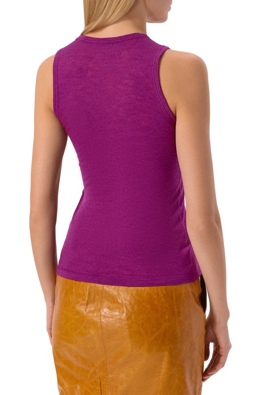 Топ из кашемира и шелка Saint Laurent 849920/Y38BL Фиолетовый  849920/Y38BL Фото 4