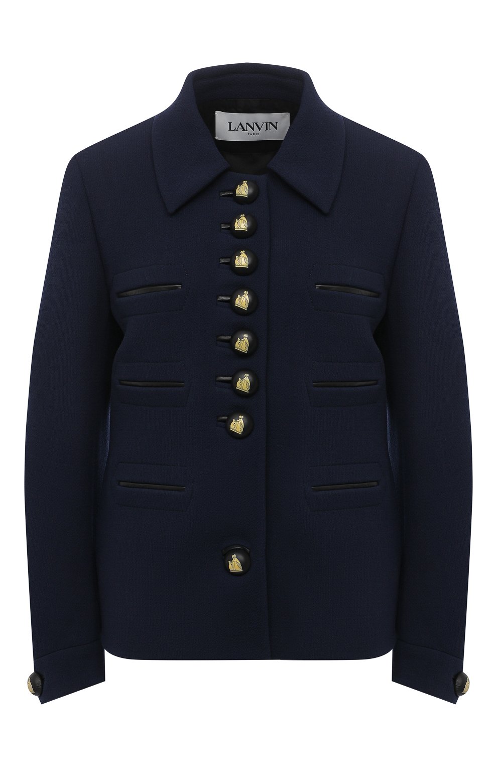 Шерстяной жакет LANVIN темно-синего цвета по цене 211500 руб., арт. RW-JA712K-4793-P21, фото 1 Шерстяной жакет LANVIN, арт. RW-JA712K-4793-P21, фото 1