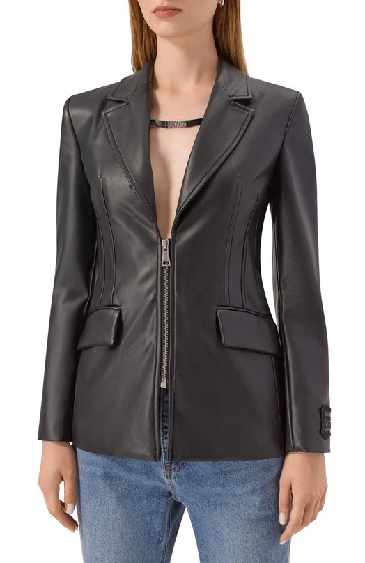 Жакет из экокожи Versace Jeans Couture 79HAQ703/J0195 Чёрный  79HAQ703/J0195 Фото 3