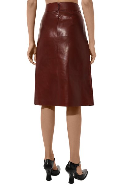 Кожаная юбка GUCCI бордового цвета по цене 518500 руб., арт. 766322/XN336, фото 4 Кожаная юбка GUCCI, арт. 766322/XN336, фото 4