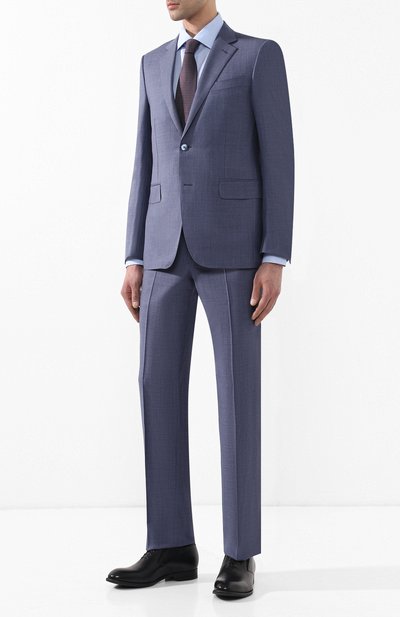 Хлопковая сорочка с воротником кент ZEGNA голубого цвета по цене 39650 руб., арт. 501030/9RS0GS, фото 2 Хлопковая сорочка с воротником кент ZEGNA, арт. 501030/9RS0GS, фото 2