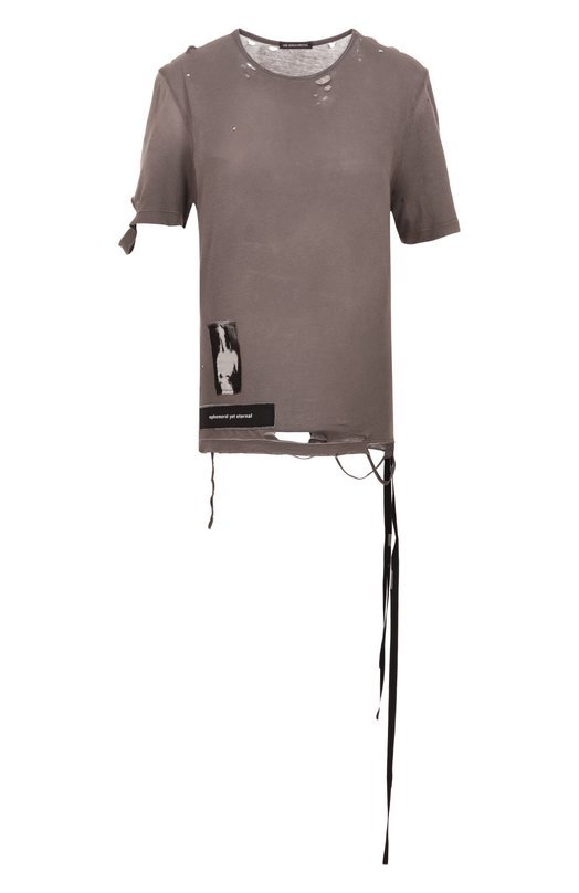 Хлопковая футболка Ann Demeulemeester B0013050/FA638 Серый B0013050/FA638