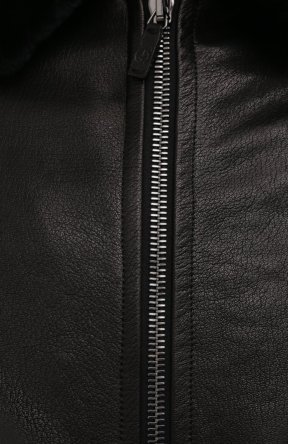 Кожаный бомбер с воротником из овчины GIORGIO ARMANI, арт. BSR15P/BSP22, фото 5
