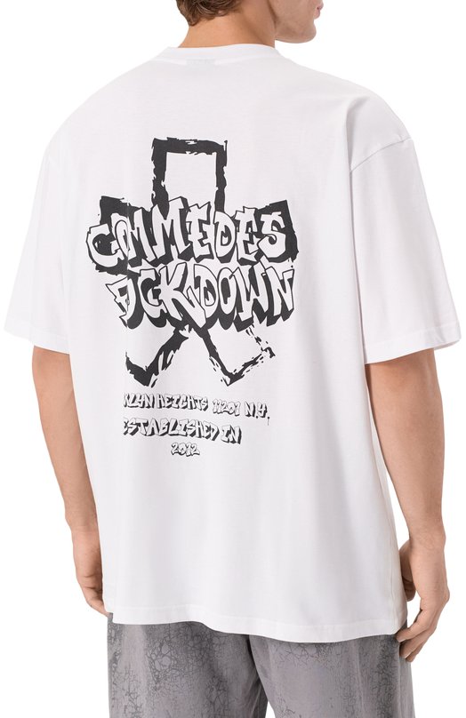 Хлопковая футболка Comme des Fuckdown CFABM01784 Белый  CFABM01784 Фото 4