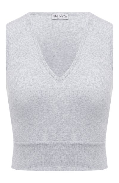 Женский хлопковый топ BRUNELLO CUCINELLI, арт. MPTC836S32