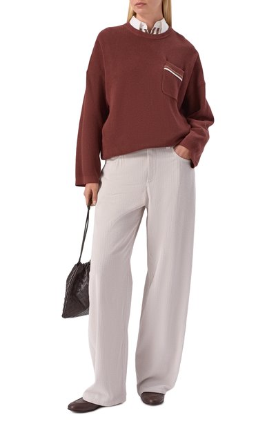 Женский хлопковый свитер BRUNELLO CUCINELLI, арт. M19253200