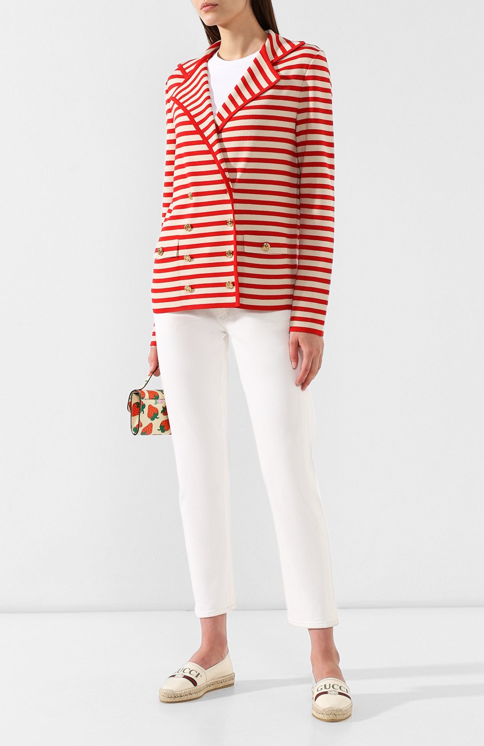 Шерстяной жакет GUCCI красного цвета по цене 158000 руб., арт. 572593/XKALW, фото 2 Шерстяной жакет GUCCI, арт. 572593/XKALW, фото 2