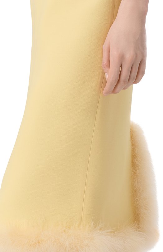 Юбка из шерсти и шелка Valentino 8B3RAEJ1/1CF Жёлтый  8B3RAEJ1/1CF Фото 5