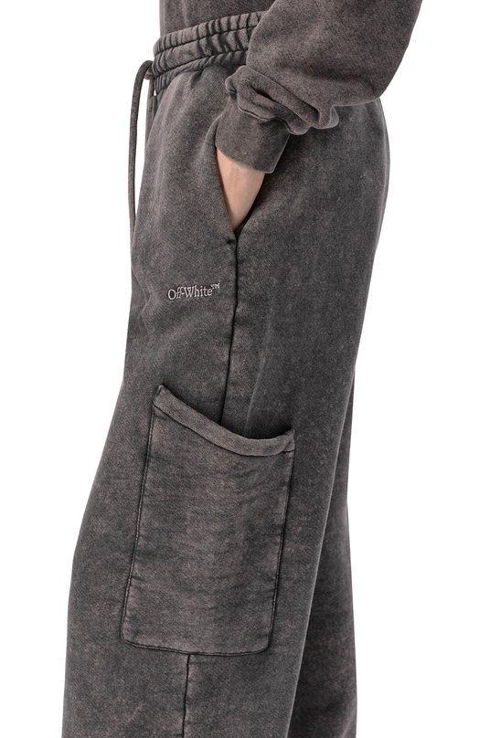 Хлопковые брюки-карго Off-White 0WCH025F25FLE002 Серый  0WCH025F25FLE002 Фото 5