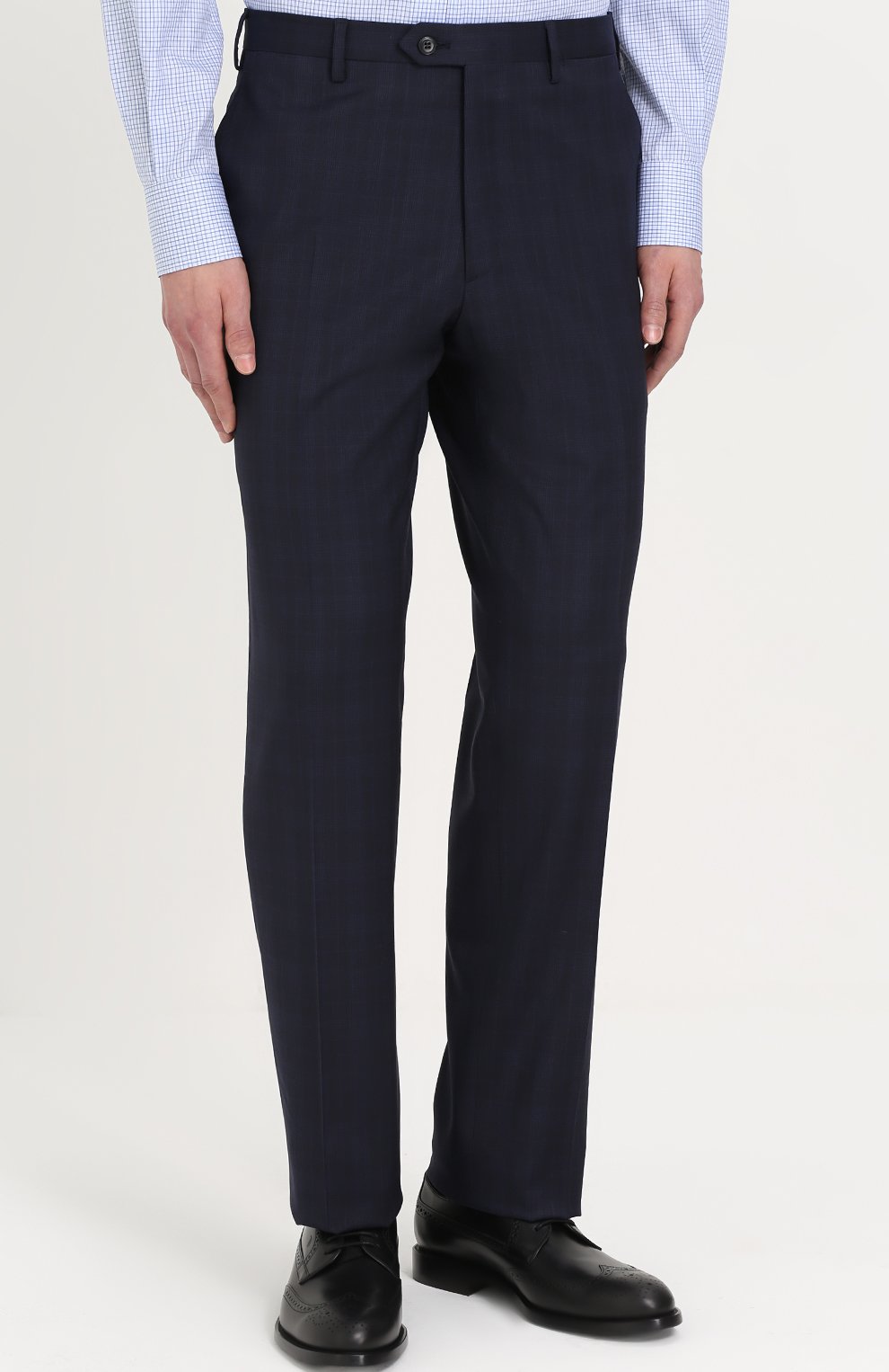 Шерстяные брюки в клетку прямого кроя BRIONI, арт. RPL6/06AAM/TIGULLI0, фото 3