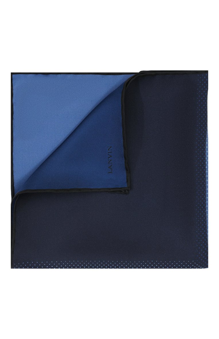 Мужской шелковый платок LANVIN синего цвета, арт. 2424/HANDKERCHIEF | Фото 1 (Материал: Текстиль, Шелк; Статус проверки: Проверено, Проверена категория; Материал сплава: Проставлено, Проверено; Нос: Не проставлено)