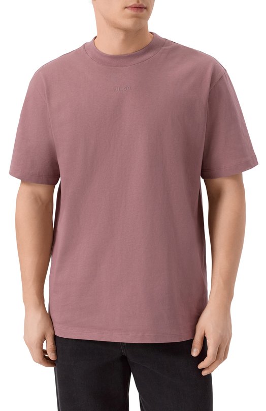 Хлопковая футболка HUGO 50488330 Розовый  50488330 Фото 3