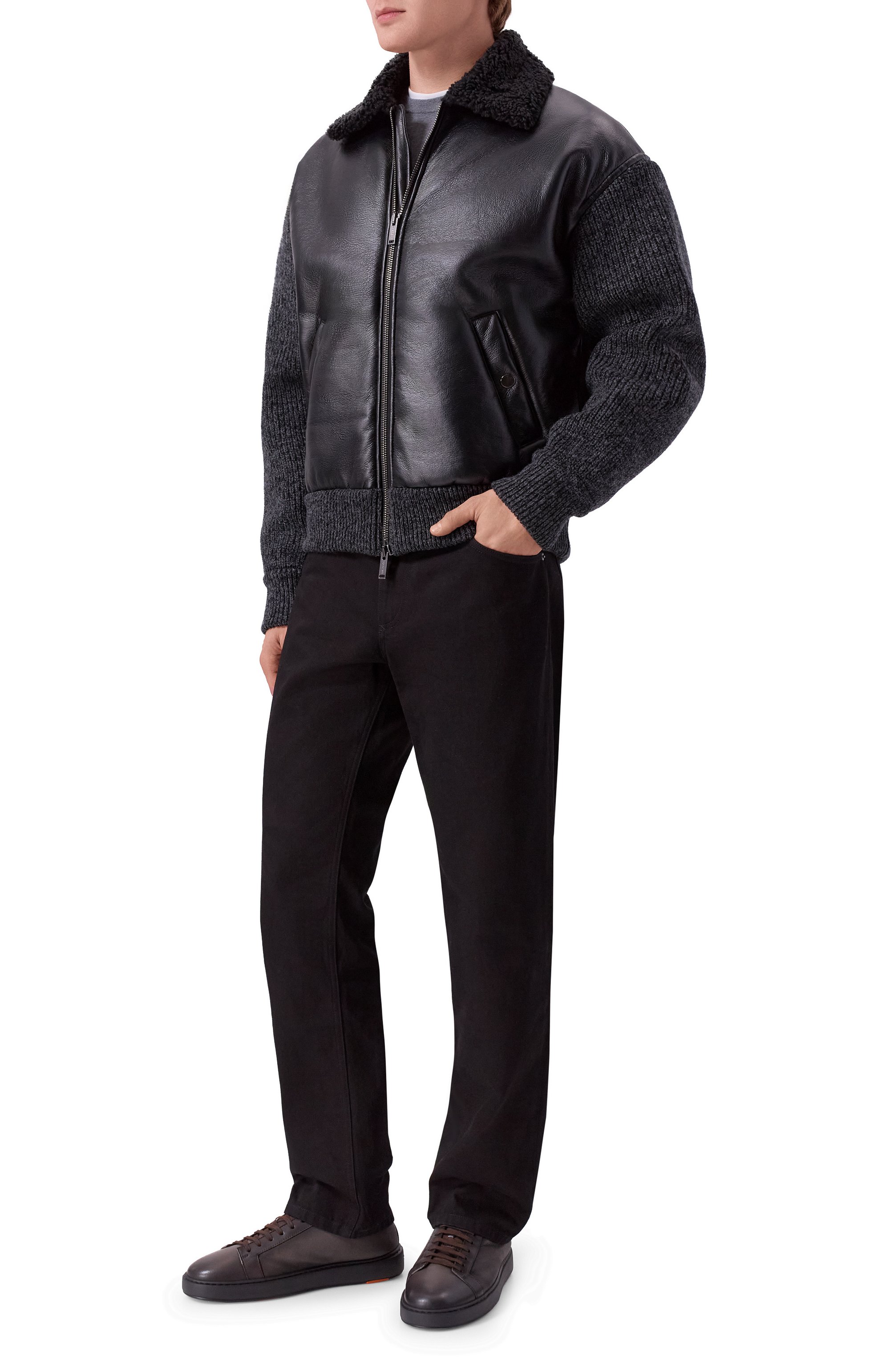 Кожаные кеды cleanic SANTONI, арт. MBCG21533NEAPECE, фото 2