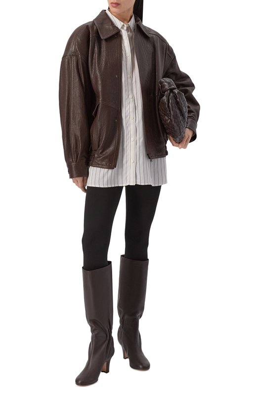 Кожаные сапоги Jannette 70 Ferragamo 01K643/786 Коричневый  01K643/786 Фото 3