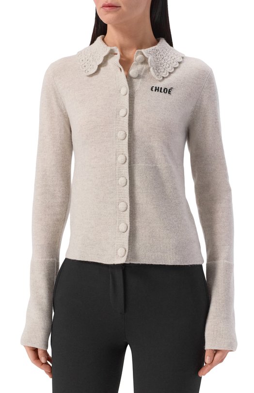 Шерстяной кардиган Chloé CH26SMC03530 Серый  CH26SMC03530 Фото 3