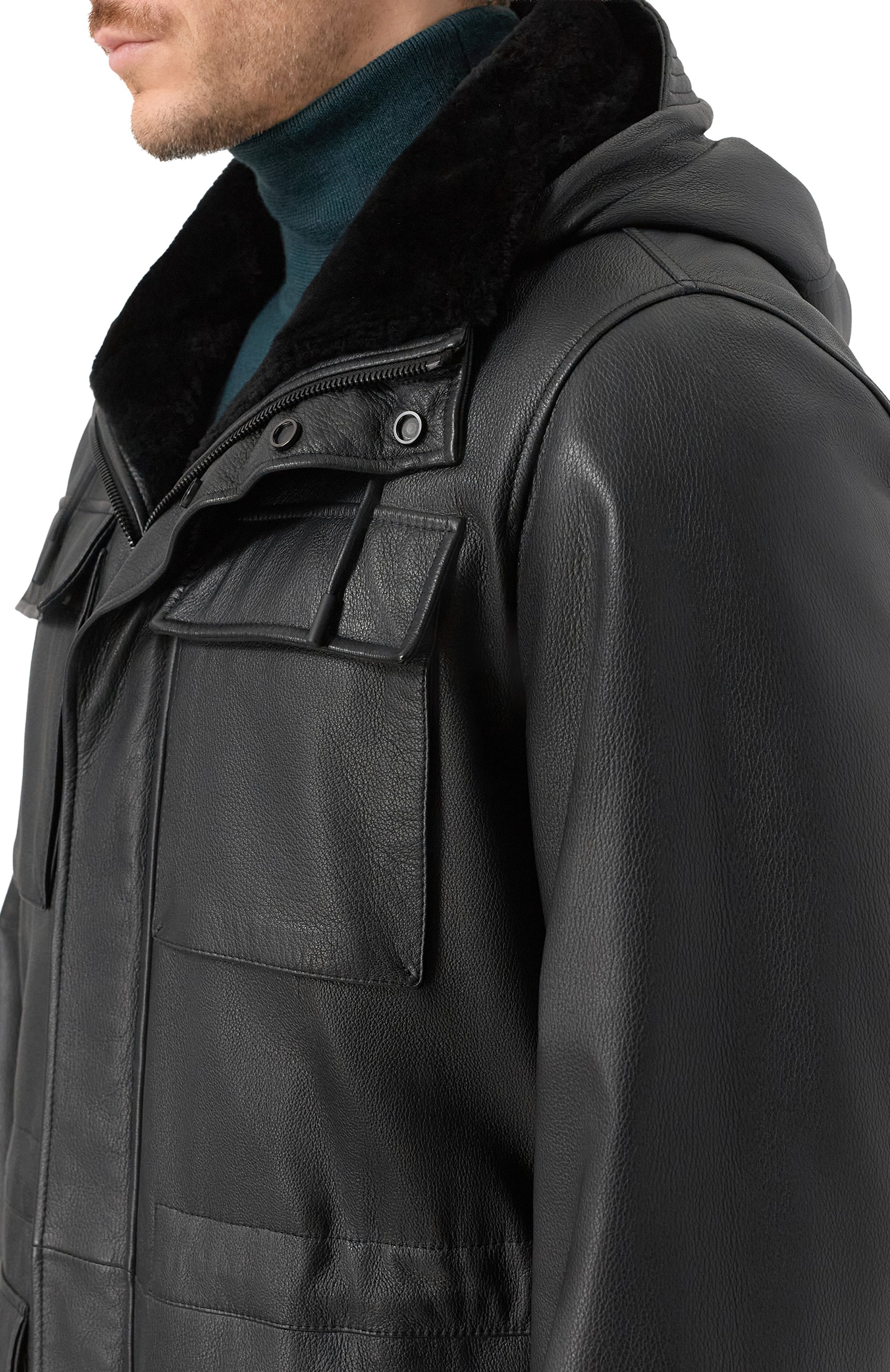 Кожаная парка с подкладкой из бобра MVST, арт. M25.1PM.0007/CERV0 SILKY, фото 5