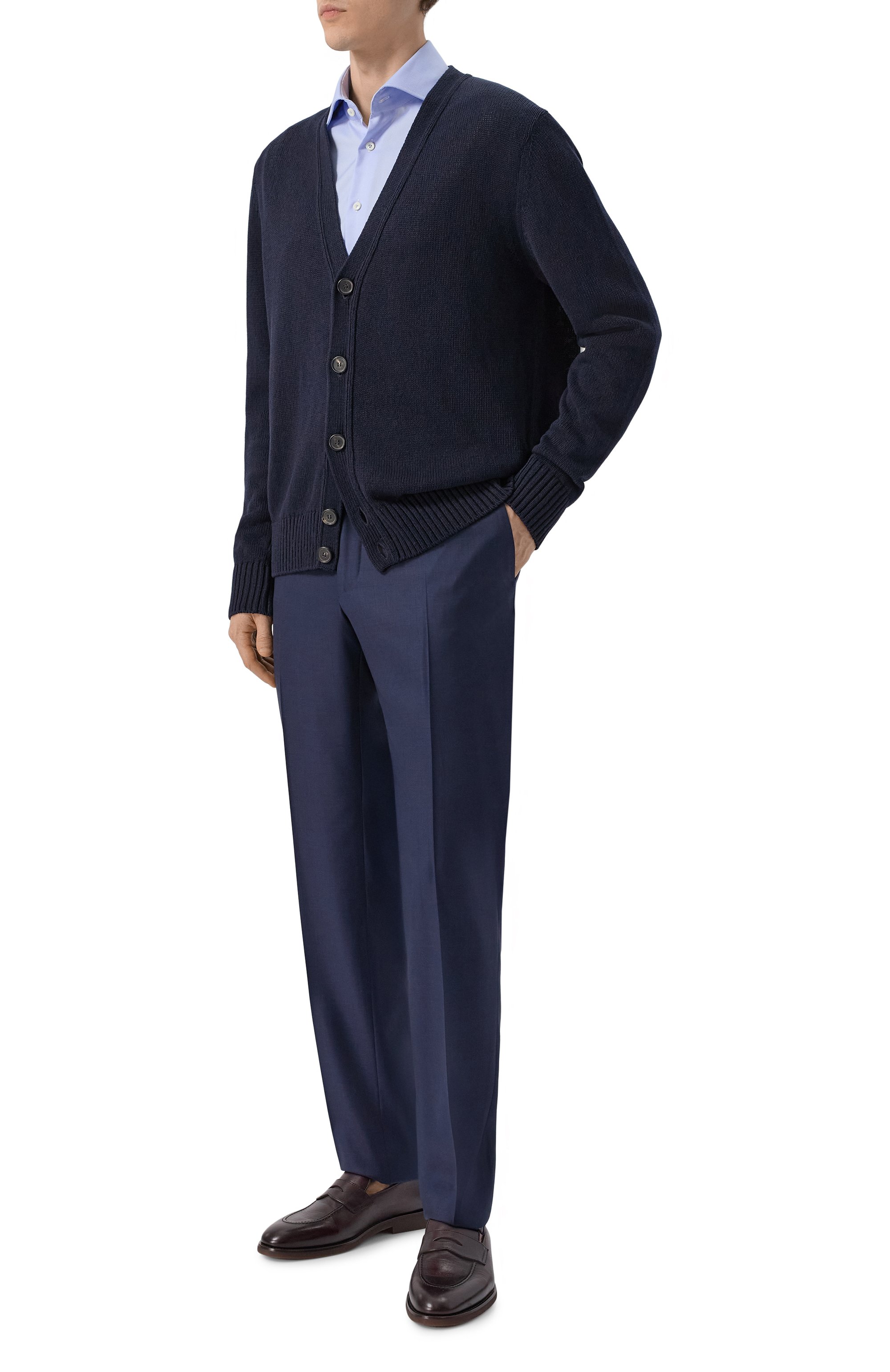 Хлопковая сорочка VAN LAACK синего цвета по цене 28900 руб., арт. VL-RIVARA-TFN/150445, фото 2 Хлопковая сорочка VAN LAACK, арт. VL-RIVARA-TFN/150445, фото 2