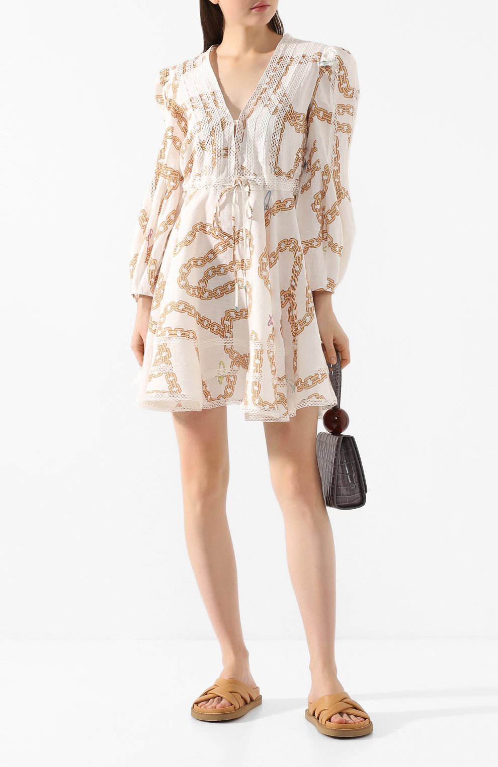 Льняное платье A MERE CO золотого цвета по цене 43450 руб., арт. AMC/R20V04, фото 2 Льняное платье A MERE CO, арт. AMC/R20V04, фото 2