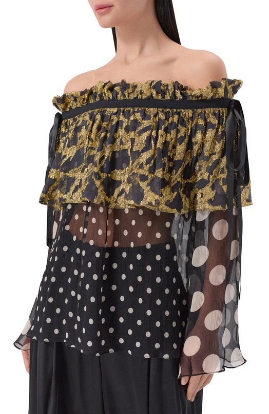 Шелковая блузка Nina Ricci 26PCT0023/SE1409 Чёрно-белый  26PCT0023/SE1409 Фото 3