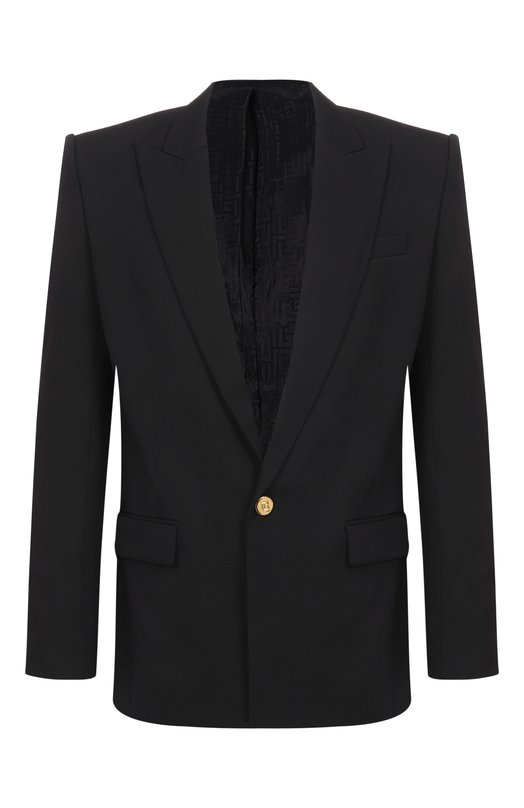 Шерстяной пиджак Balmain FH0SE465/WC09 Чёрный FH0SE465/WC09