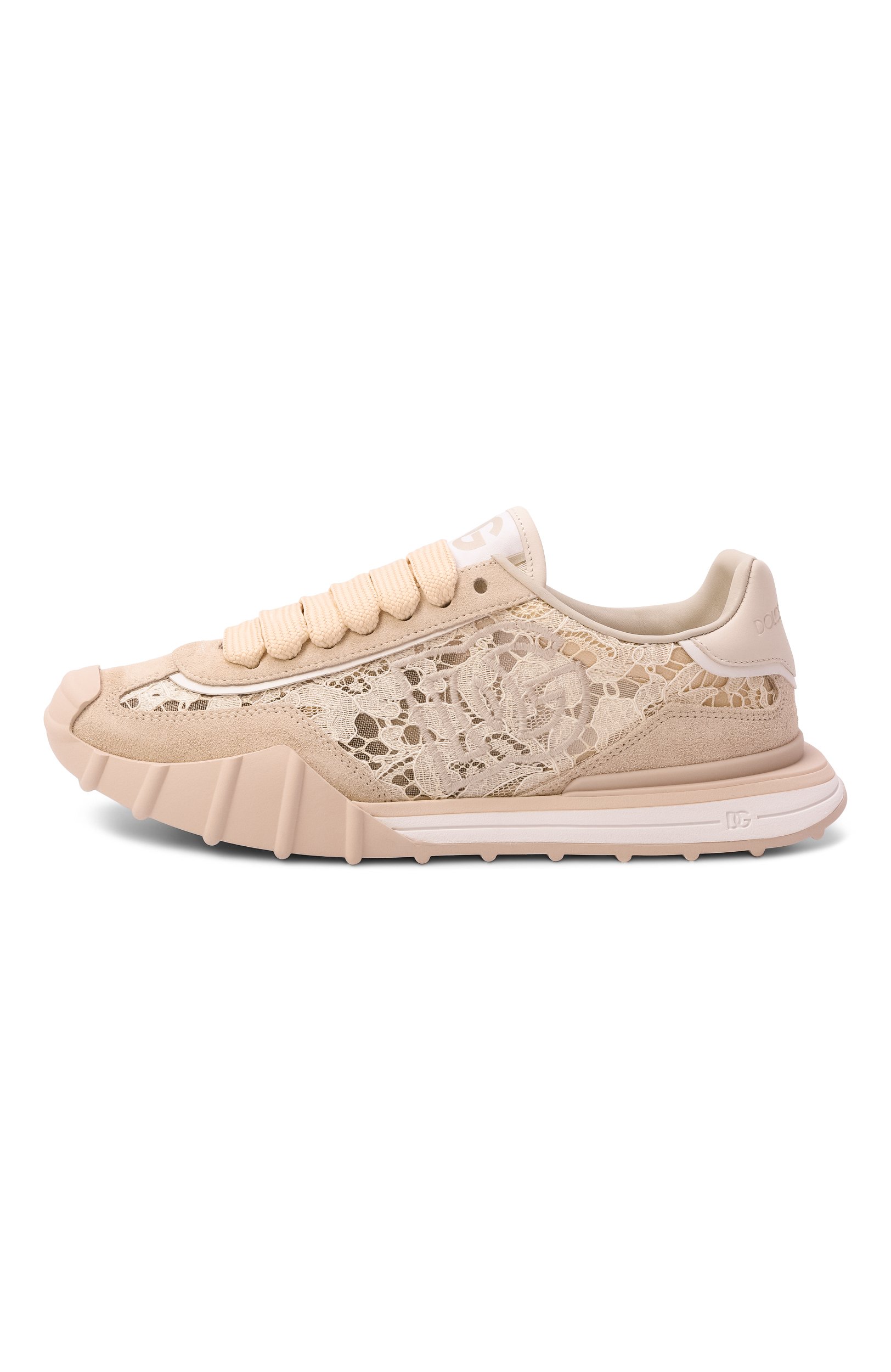 Комбинированные кроссовки dg athletic DOLCE & GABBANA бежевого цвета по цене 89950 руб., арт. CK2487/A3S64, фото 4 Комбинированные кроссовки dg athletic DOLCE & GABBANA, арт. CK2487/A3S64, фото 4