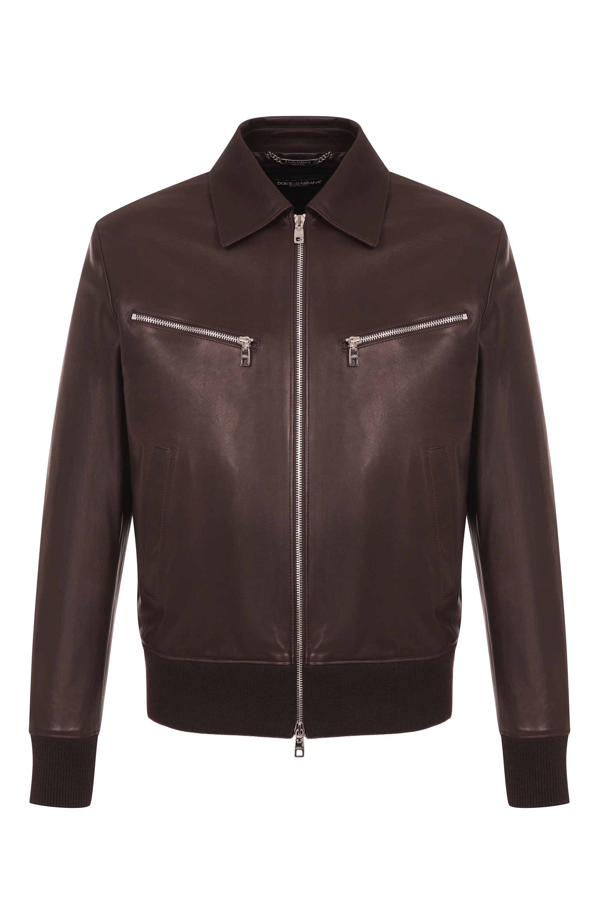 Кожаный бомбер DOLCE & GABBANA, арт. G9BIJL/HULQX, фото 1