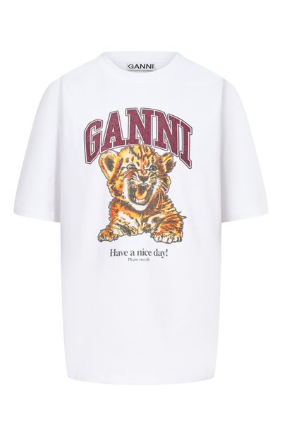 Женская хлопковая футболка GANNI, арт. A1050060