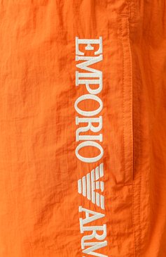 Мужские плавки-шорты EMPORIO ARMANI оранжевого цвета, арт. EM000583/AF12330 | Фото 4 (Нос: Не проставлено; Принт: Без принта; Мужское Кросс-КТ: плавки-шорты; Материал внешний: Синтетический материал)