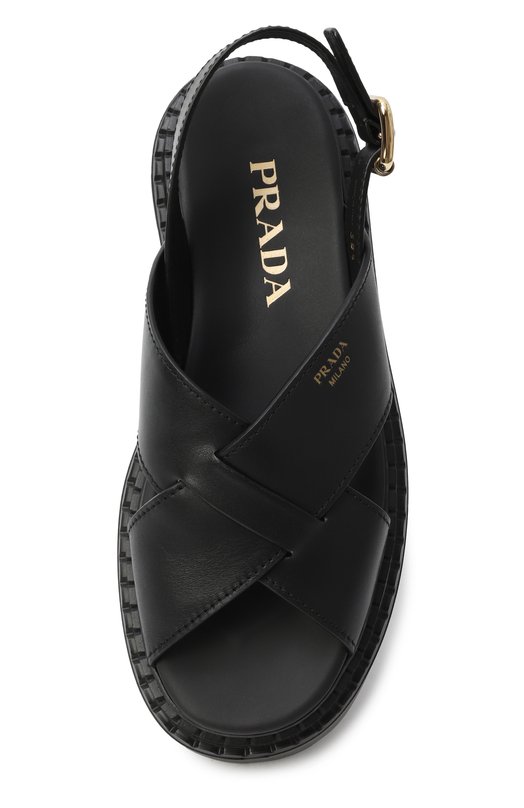 Кожаные сандалии Prada 1X925N/7V6 Чёрный  1X925N/7V6 Фото 6