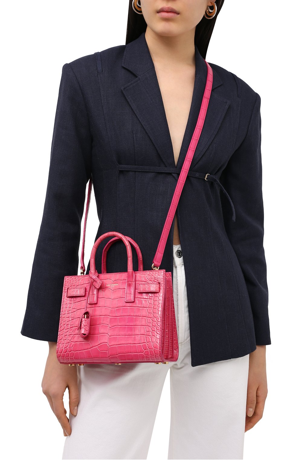 Сумка sac de jour из кожи крокодила SAINT LAURENT, арт. 340778/E5V0K, фото 5