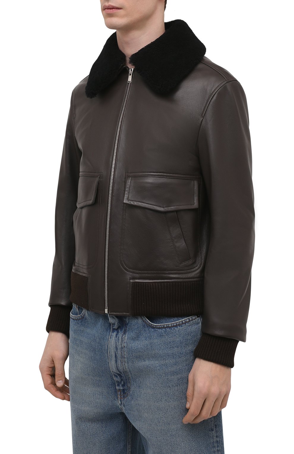 Кожаный бомбер с меховой отделкой LANVIN, арт. RM-LF0003-CM23-P21, фото 3