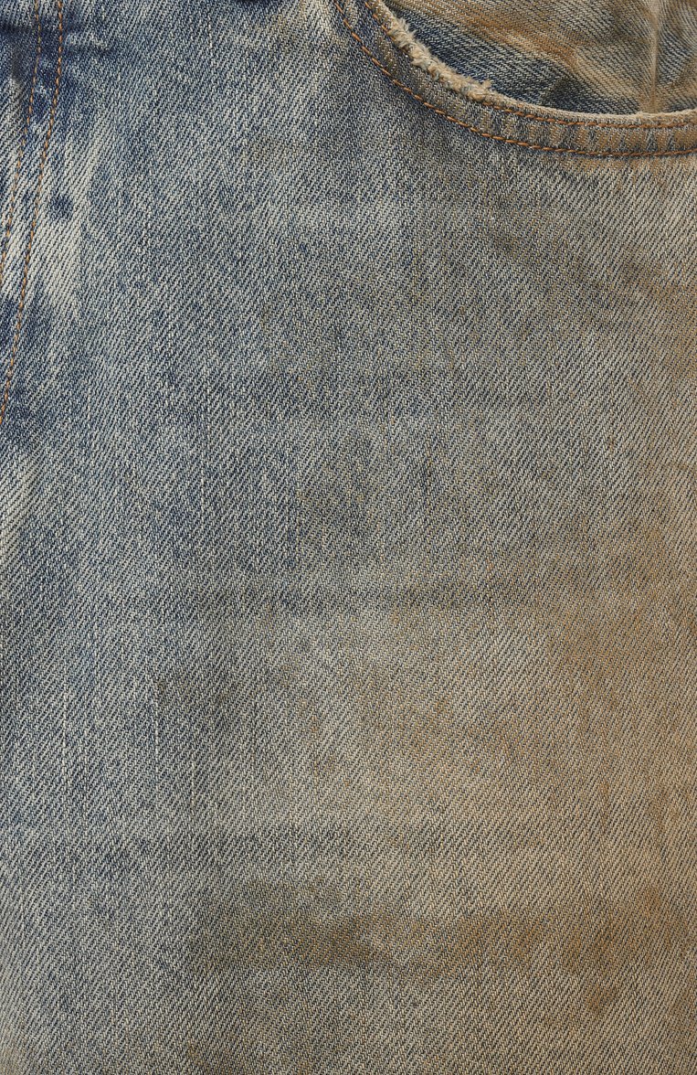 Женские джинсы ACNE STUDIOS голубого цвета, арт. ACNE STUDI0S 2023F FN PENICILLIN/A00487 | Фото 6 (Автоматизация состава: Проставлено; Материал внешний: Хлопок, Деним; Длина (брюки, джинсы): Стандартные; Автоматизация ТО: Проставлено; Дет�али: Делаве, Потертости; Кросс-КТ: Деним; Силуэт Ж (брюки и джинсы): Широкие; Стили: Гранж)