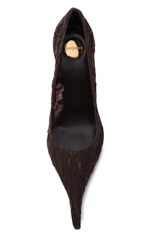 Текстильные туфли Thierry 95 Saint Laurent 853179/AAE9M Коричневый  853179/AAE9M Фото 6