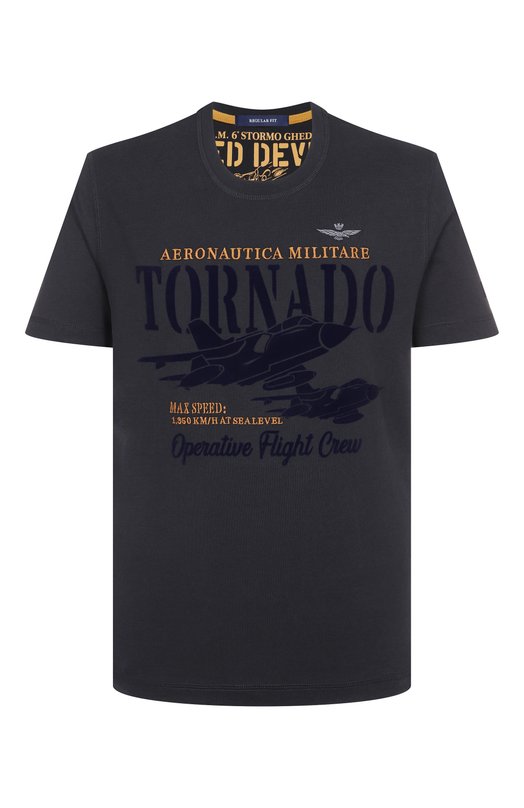 Хлопковая футболка Aeronautica Militare 251TS2405J641 Синий 251TS2405J641