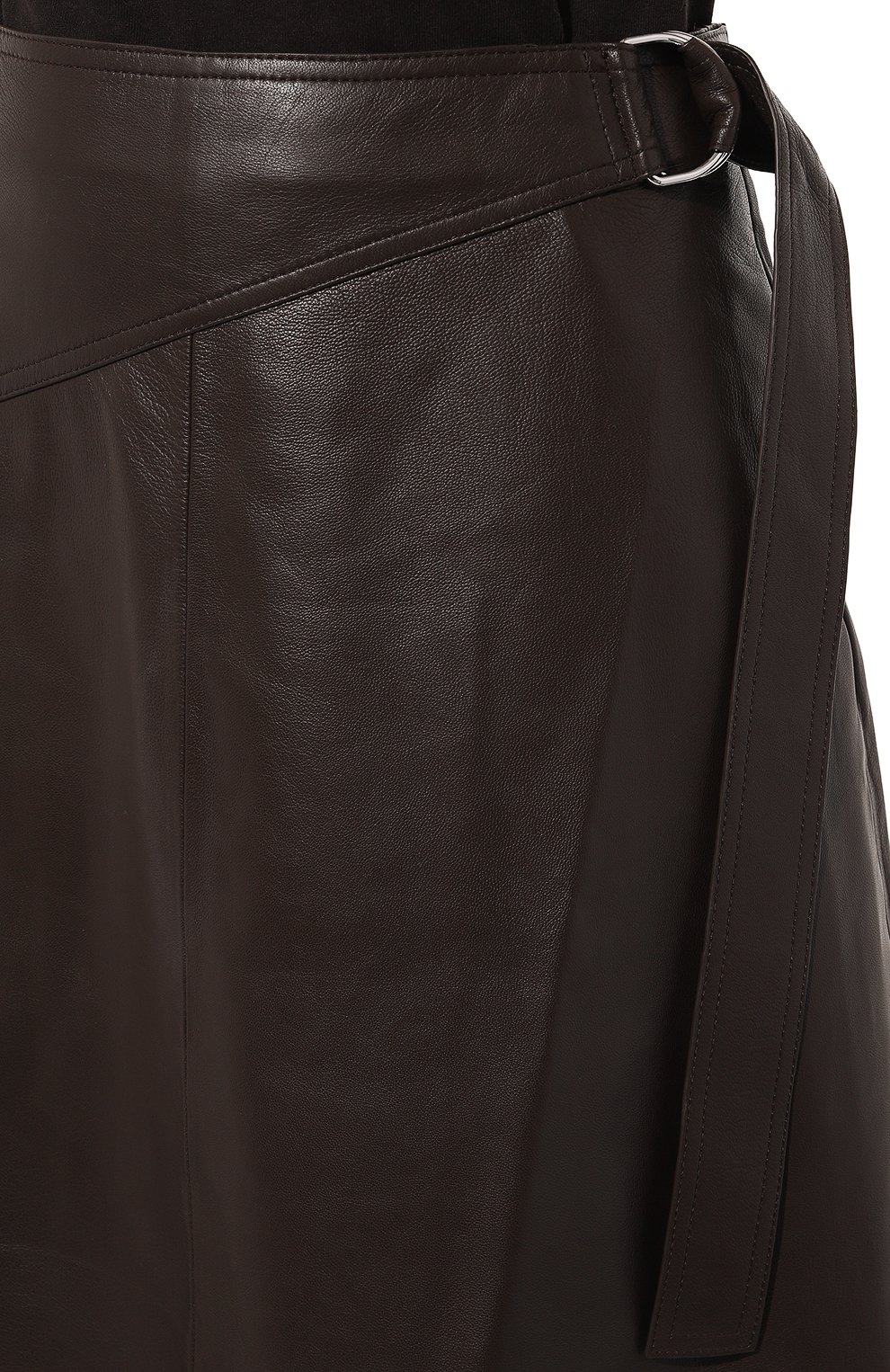 Кожаная юбка YVES SALOMON темно-коричневого цвета по цене 123000 руб., арт. 23EYJ20271APXX, фото 5 Кожаная юбка YVES SALOMON, арт. 23EYJ20271APXX, фото 5
