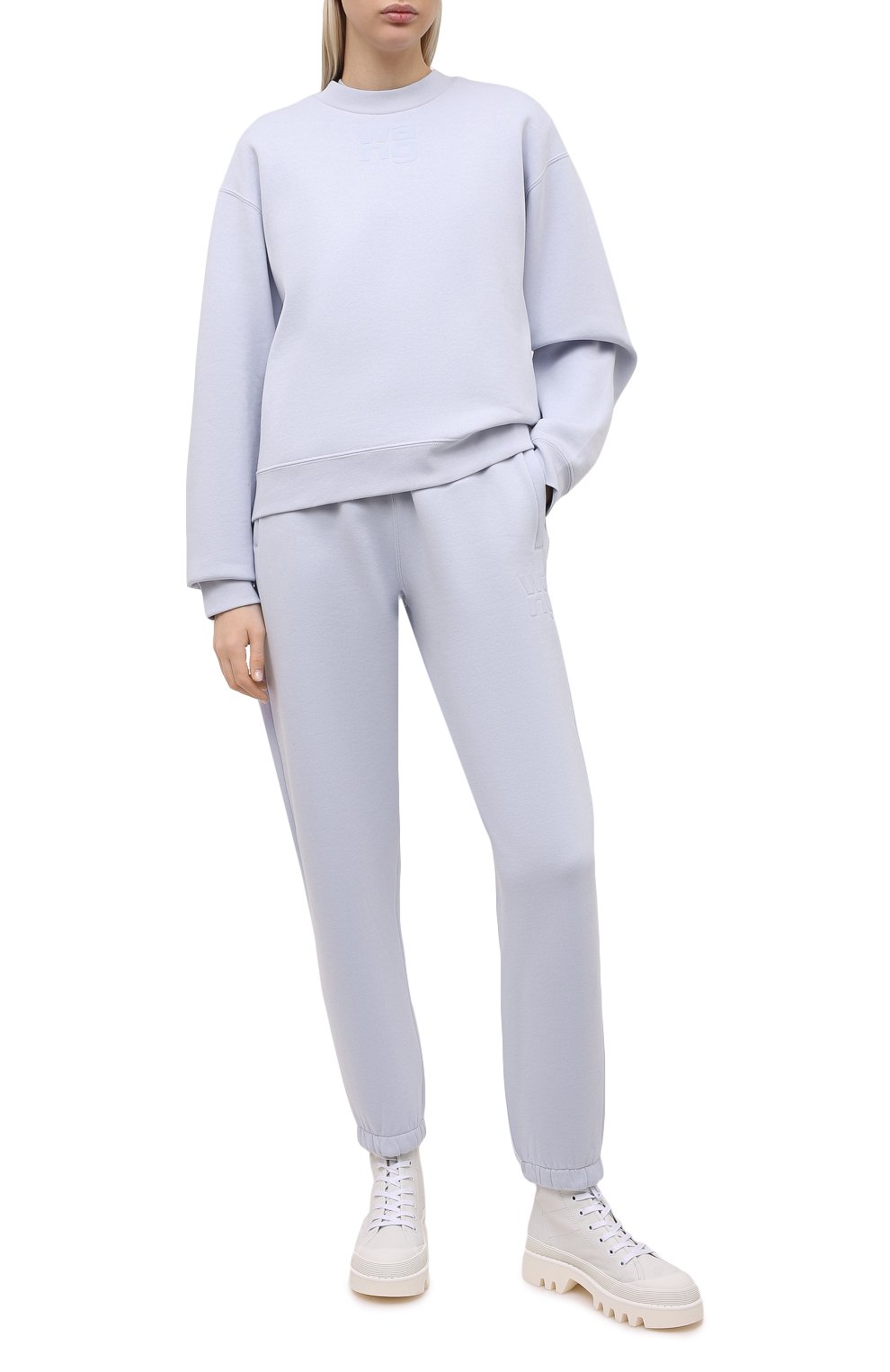 Хлопковый свитшот ALEXANDERWANG.T голубого цвета по цене 20900 руб., арт. 4CC1201157, фото 2 Хлопковый свитшот ALEXANDERWANG.T, арт. 4CC1201157, фото 2