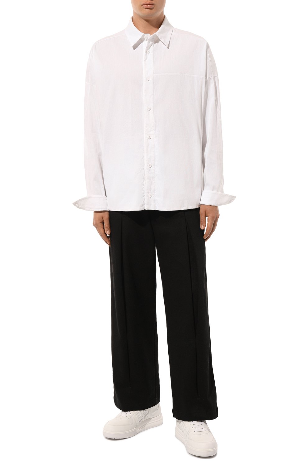 Рубашка из хлопка и льна TRANSIT белого цвета по цене 31950 руб., арт. CFUTRYU301, фото 2 Рубашка из хлопка и льна TRANSIT, арт. CFUTRYU301, фото 2