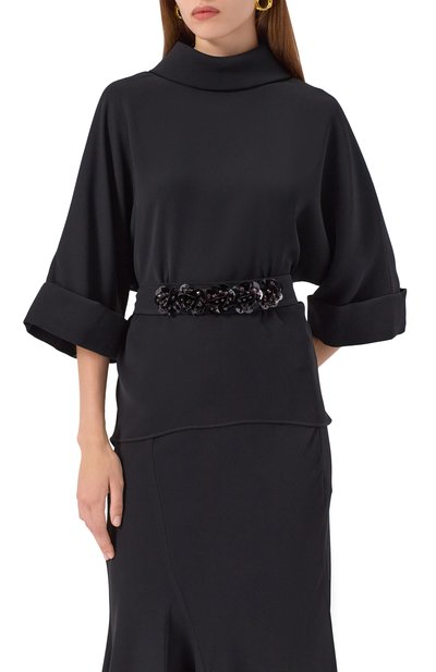 Блузка P.A.R.O.S.H. черного цвета по цене 79950 руб., арт. P0KER25-D313105R, фото 3 Блузка P.A.R.O.S.H., арт. P0KER25-D313105R, фото 3