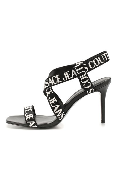 Текстильные босоножки logo tape VERSACE JEANS COUTURE, арт. E0VVBS36-LINEA F0ND0 EMILY DIS. 71/85064, фото 3