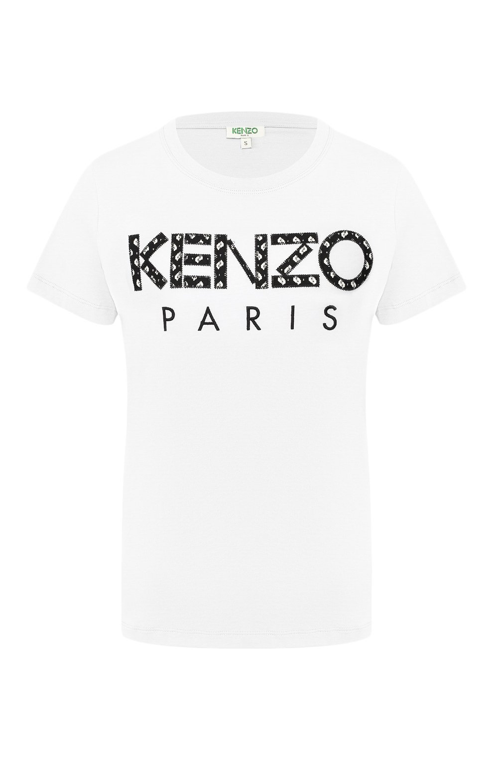 Хлопковая футболка KENZO белого цвета по цене 10300 руб., арт. FA52TS701990, фото 1 Хлопковая футболка KENZO, арт. FA52TS701990, фото 1