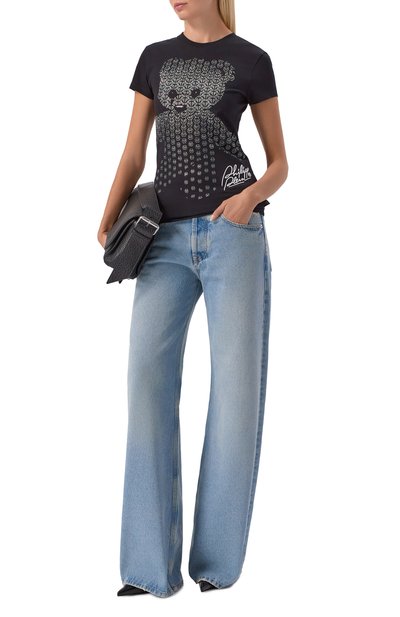 Хлопковая футболка с отделкой стразами PHILIPP PLEIN, арт. SAFC WTK3817 PJY002N, фото 2