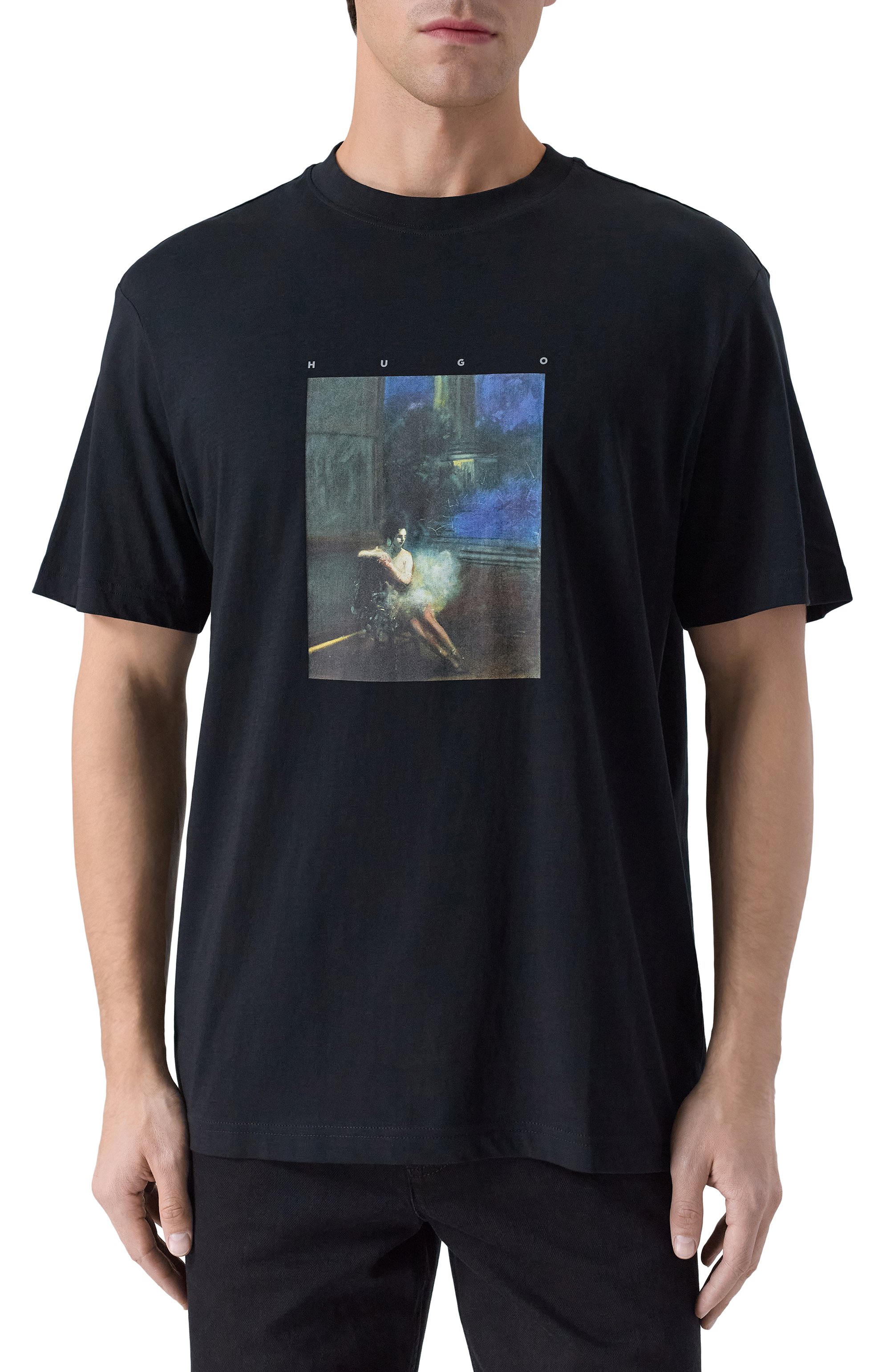 Хлопковая футболка hugo x apoh HUGO черного цвета по цене 6995 руб., арт. 50545995, фото 3 Хлопковая футболка hugo x apoh HUGO, арт. 50545995, фото 3